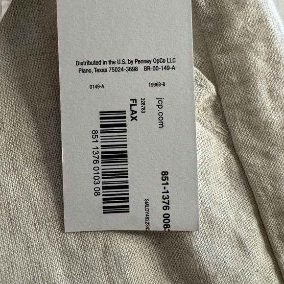 NWT Liz Claiborne Linen Cotton Blend Pants Flax cream beige women’s large - Picture 3 of 9